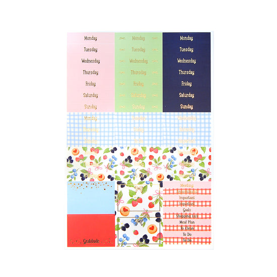 Berry Farm Luxe Sticker Kit + date dots (light gold foil)