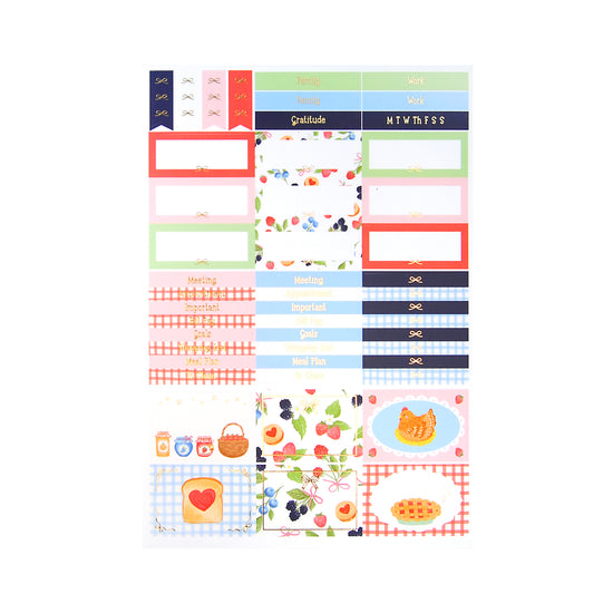 Berry Farm Luxe Sticker Kit + date dots (light gold foil)