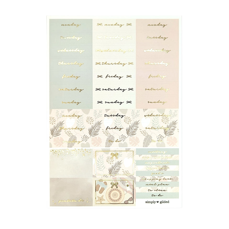 Tropicana Luxe Sticker Kit (light gold foil) – simply gilded