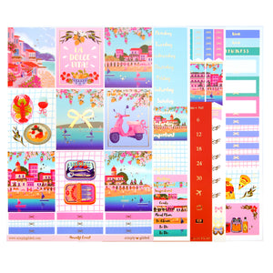 Amalfi Coast Luxe Sticker Kit + date dots (light gold foil)