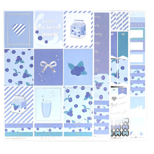 Blueberry Milk Luxe Sticker Kit (silver foil)