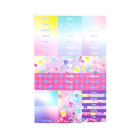 Soda Pop Luxe Sticker Kit + date dots (silver holographic foil)