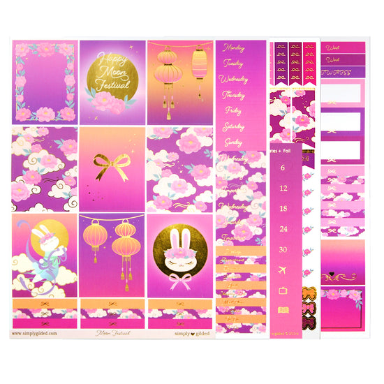 Moon Festival 3.0 Luxe Sticker Kit + date dots (light gold foil)