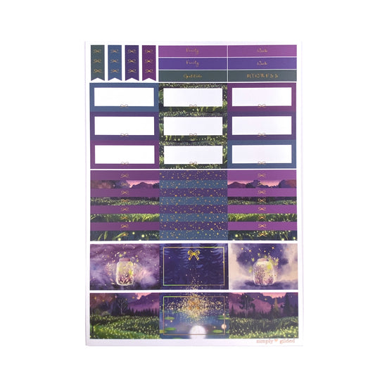 Fireflies Luxe Sticker Kit + date dots (light gold holographic foil)