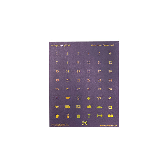 Fireflies Luxe Sticker Kit + date dots (light gold holographic foil)