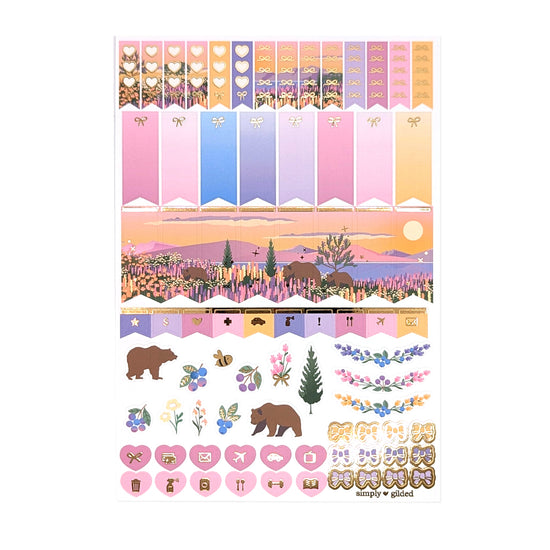 Berries & Bears Luxe Sticker Kit & date dots (light gold foil) - Restock