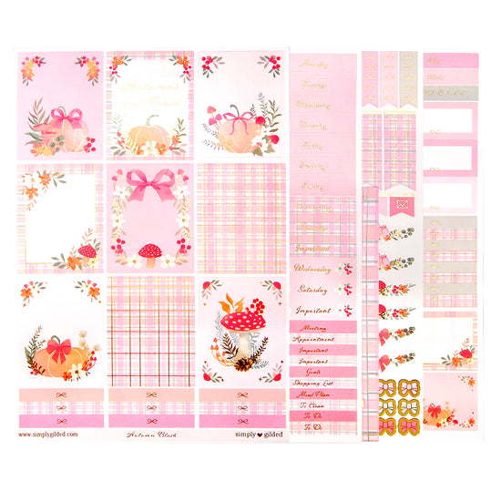 Autumn Blush Luxe Sticker Kit + date dots (satin gold foil)