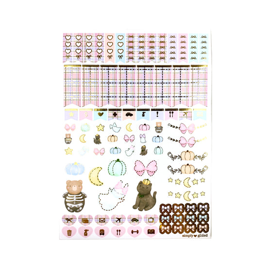 Plush Halloween Luxe Sticker Kit + Date dots (light gold foil)