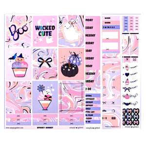 Spooky Sorbet Luxe Sticker Kit + Date dots (holographic black foil)