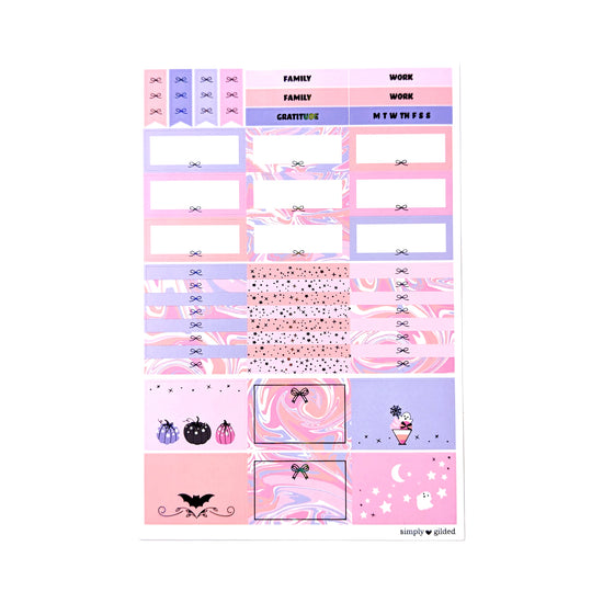 Spooky Sorbet Luxe Sticker Kit + Date dots (holographic black foil)