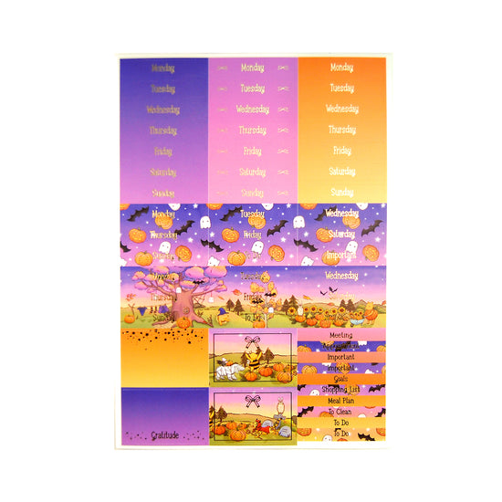 100 Acre Wood Halloween Luxe Sticker Kit (light gold foil)