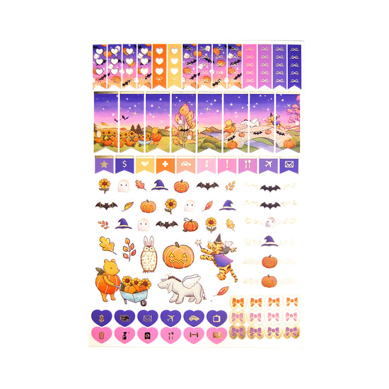 100 Acre Wood Halloween Luxe Sticker Kit (light gold foil)