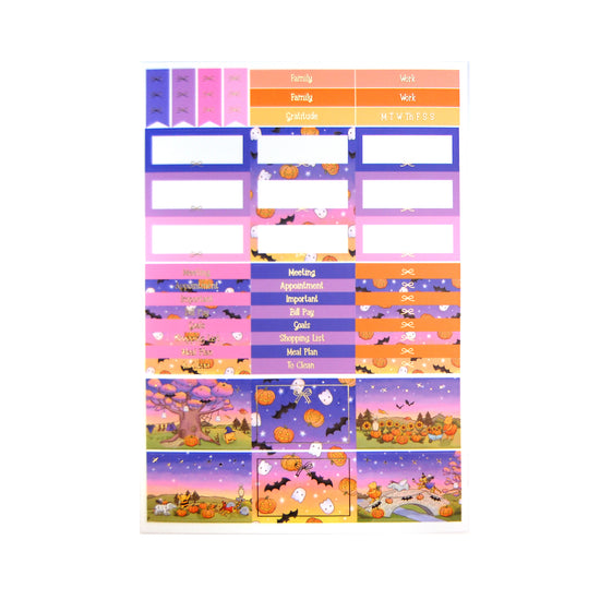 100 Acre Wood Halloween Luxe Sticker Kit (light gold foil)