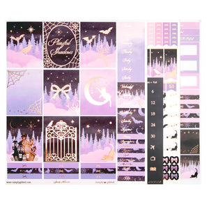 Spooky Silhouettes Luxe Sticker Kit + date dots (rose gold foil)