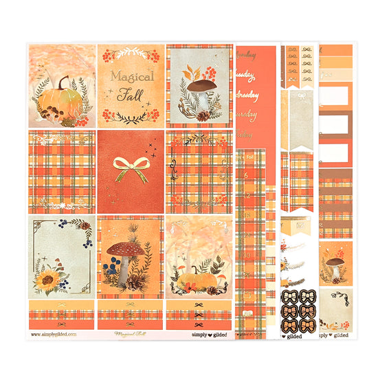 Magical Fall Luxe Sticker Kit & Date Dots (light gold foil)