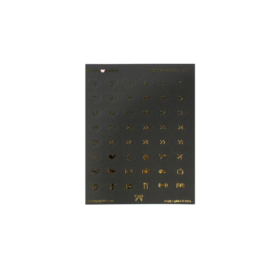 Wizard Academy Luxe Sticker Kit + date dots (light gold foil)