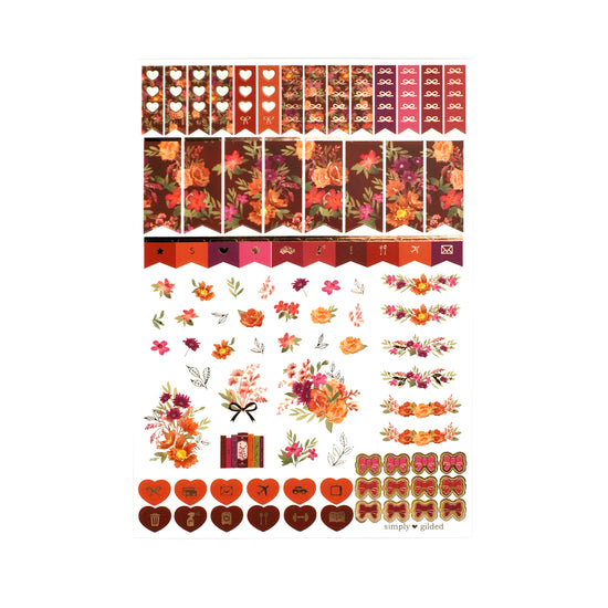 Burgundy Beauty Luxe Sticker Kit + date dots (rose gold foil)