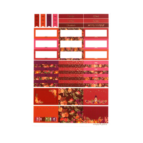 Burgundy Beauty Luxe Sticker Kit + date dots (rose gold foil)