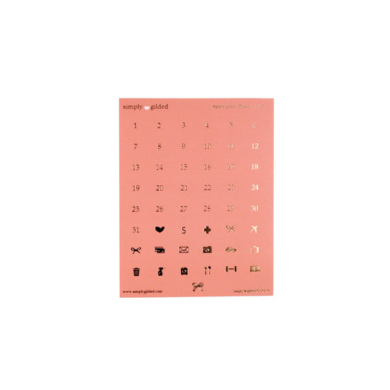 The Purrrfect Book Luxe Sticker Kit + date dots (rose gold foil)