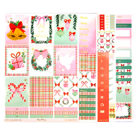 Very Merry Luxe Sticker Kit (light gold foil)