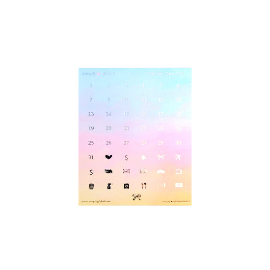 100 Acre Wood in Winter Luxe Sticker Kit + date dots (silver foil)