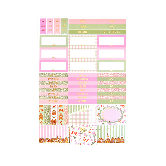 Sweet Gingerbread Luxe Sticker Kit (light gold foil)