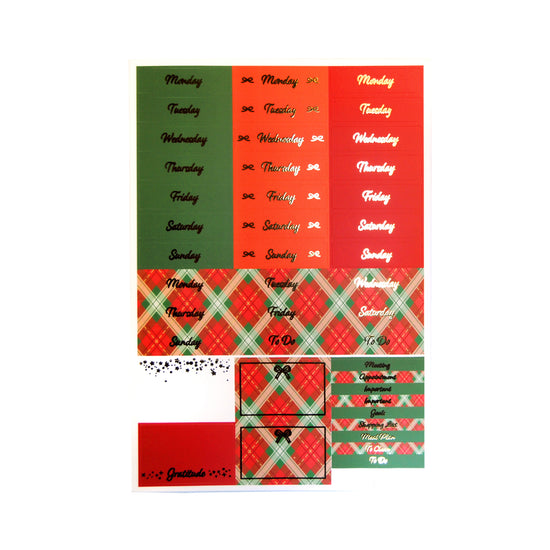 Home for the Holidays Luxe Sticker Kit + date dots (light gold foil)