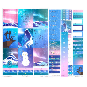 Ice Kingdom Luxe Sticker Kit + date dots (crystal silver holographic foil)