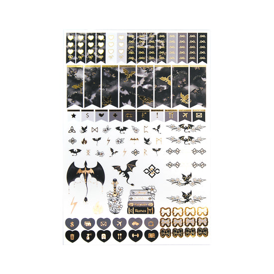 Dragon Tales Luxe Sticker Kit + date dots (light gold foil)