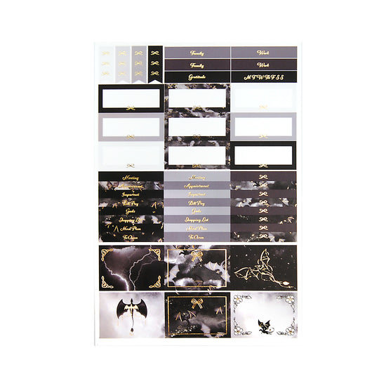 Dragon Tales Luxe Sticker Kit + date dots (light gold foil)