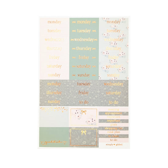 Matcha Books & Caffeine Luxe Sticker Kit (rose gold foil)- Restock