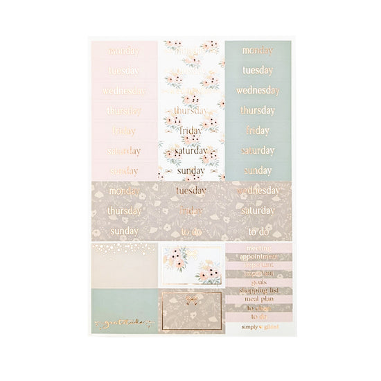 Sunday Morning Luxe Sticker Kit (rose pink foil) - Restock