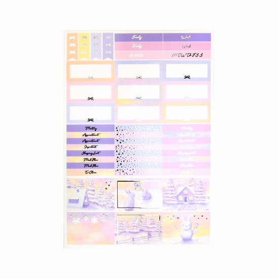 Winter Mornings Luxe Sticker + date dots (silver foil)