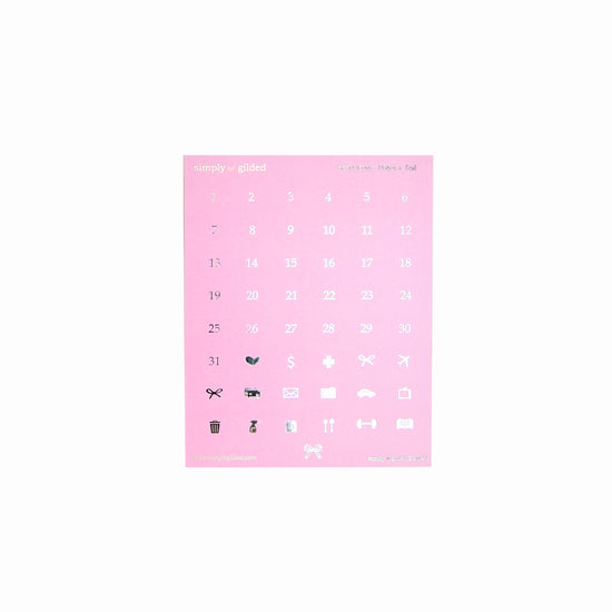 Winter Mornings Luxe Sticker + date dots (silver foil)