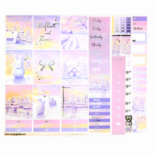 Winter Mornings Luxe Sticker + date dots (silver foil)