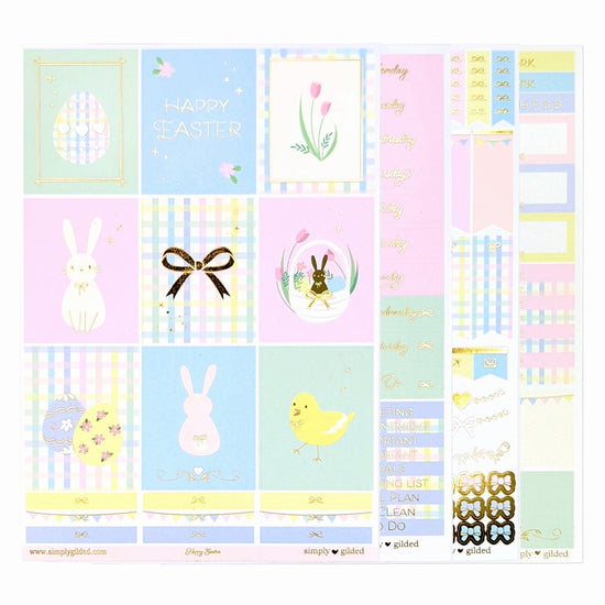 Happy Easter Luxe Sticker Kit (light gold foil) - Restock