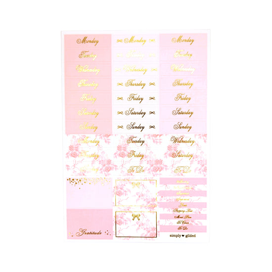 Pink Chinoiserie Luxe Sticker Kit (light gold foil)