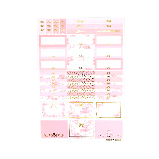 Pink Chinoiserie Luxe Sticker Kit (light gold foil)