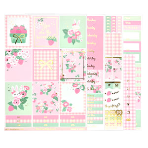 Strawberry Fields Juniper Luxe Sticker Kit + date dots (light gold foil)