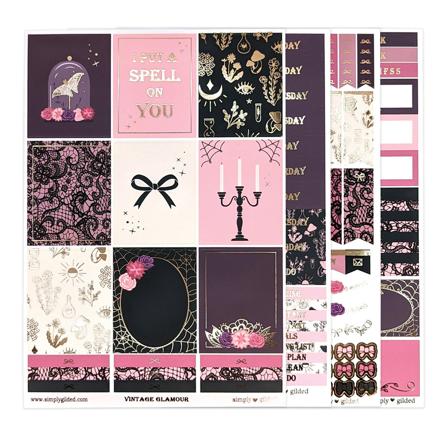 Glamorous Sticker Vintage Glamour Luxe Sticker Kit (rose gold foil) - Restock – simply gilded