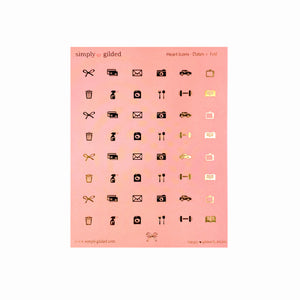 Peach Heart Icons (Basics + light gold foil) - Restock