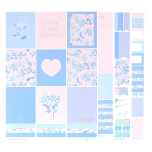 Cotton Candy Florals Luxe Sticker Kit (silver holographic foil) (Item of the Week)