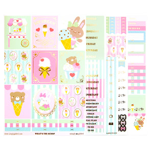 What's the Scoop Luxe Sticker Kit + date dots (light gold foil)