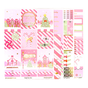 Candy Cane Lane Luxe Sticker Kit & Date Dots (light gold foil) - Restock