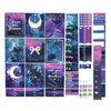 Purple & Teal Galaxy Luxe Sticker Kit & date dots (silver holographic foil)