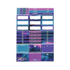 Purple & Teal Galaxy Luxe Sticker Kit & date dots (silver holographic foil)
