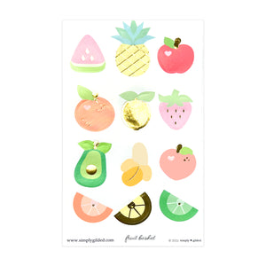 Fruit Basket Seals + light gold foil - Restock