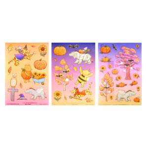 100 Acre Wood Halloween Deco Stickers (light gold foil) (you pick)