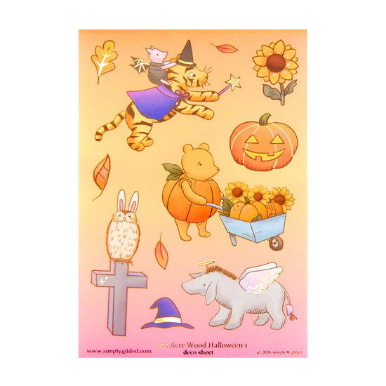 100 Acre Wood Halloween Deco Stickers (light gold foil) (you pick)