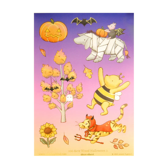 100 Acre Wood Halloween Deco Stickers (light gold foil) (you pick)